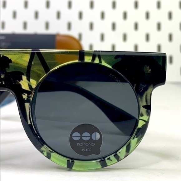 New KOMONO sunglasses Women’s Hippolyte Palms green floral shield main image 5